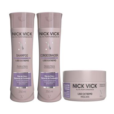 Imagem de Kit Nick Vick Liso Extremo Shampoo Condicionador E Máscara