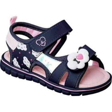 Imagem de Sandália Infantil Ortopasso Anatômica Menina Azul Marinho-Feminino