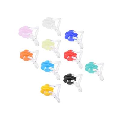 Imagem de Generic Conjunto de Clipe Nasal de Natação à Prova D'água de Silicone, 20 Peças, 10 Cores para Adultos e Crianças Com Mais de 7 Anos de Idade, Design Ergonômico, Suprimentos de Equipamentos de Natação