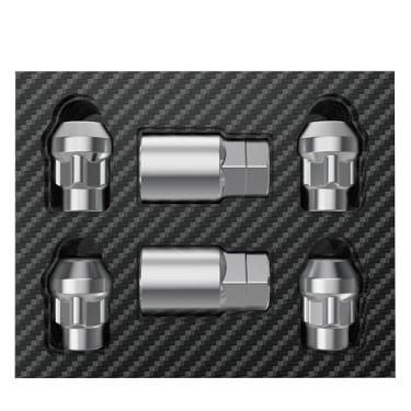 Imagem de Crosstar Kit de porcas de trava de roda M12x1,5 - Design anti-roubo de flores com 2 chaves | Serve para Honda Civic, Toyota Camry, Ford, Hyundai e mais | Chave hexagonal de 13/40.6 cm, proteção