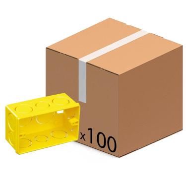 Imagem de Kit Com 100 Caixa De Luz 4X2 Embutir Amarela