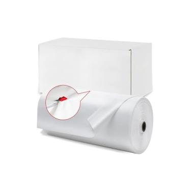 Imagem de Airbin Toalha de mesa de plástico, toalha de mesa descartável de 410 pés x 137 cm, toalha de mesa de plástico branco com qualquer corte, cortadores deslizantes, rolo de cobertura de mesa premium para