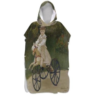 Imagem de Joisal Absorvente Surf Poncho Trocando Roupão Adultos Praia Moletom Toalha Floral Artista Jean Cavalo Pintura Poncho Masculino com Capuz