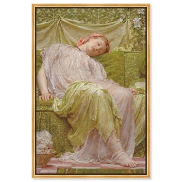 Imagem de Art Remedy Tela de retratos clássicos, 25,4 cm x 38,1 cm, moldura dourada, cesta de trabalho por Albert Joseph Moore