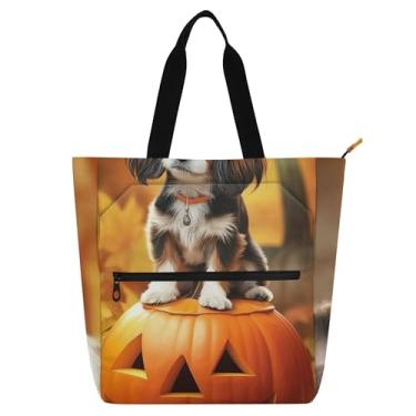 Imagem de GAIGEO Sacola feminina para trabalho com chapéu de cachorro, de lona, praia, escola, presente, para amantes de livros