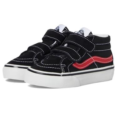 Imagem de Vans Tênis infantil unissex Sk8-mid Reissue V (criança pequena), Retrô Pop preto/vermelho, 10.5 Little Kid