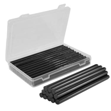 Imagem de Bastões de cola quente preta: 24 unidades 11 mm de diâmetro 190 mm de comprimento mini bastão de tamanho completo para pistola de cola hot melt (preto)