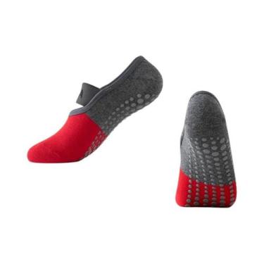 Imagem de Meias De Dança Pilates Yoga Antiderrapantes Em Patchwork Colorido Para