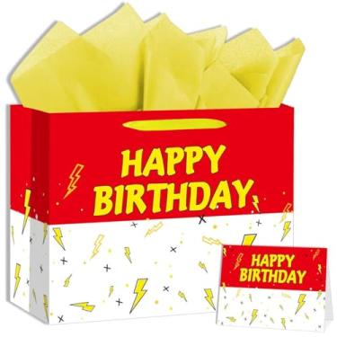 Imagem de LeiGuoMinyyu 1 bolsa de presente de festa de aniversário de desenho animado, decorações de lembrancinhas de aniversário (vermelho)