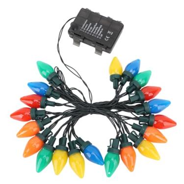 Imagem de Phefop Luzes de Corda de Natal LED C9 16,4 Pés 20 LED, Luzes de Corda, de Morango à Prova d'água Com Controle Remoto, de Natal Internas Externas IP44 para Pátio, Casamento, Festa, árvore