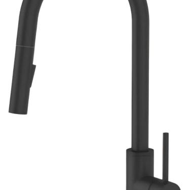 Imagem de Misturador Monocomando para Cozinha de Mesa com Bica Móvel Arejador e Extensível Dublin Jiwi Preto