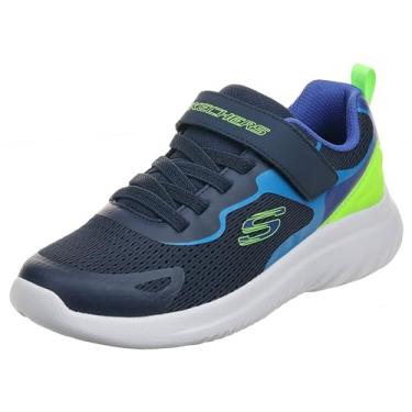 Imagem de Skechers Tênis Bounder 2.0 para meninos, Azul marinho/limão, 1 Little Kid