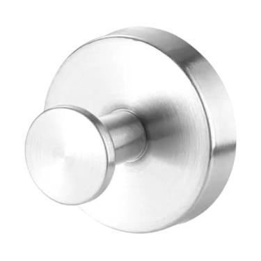 Imagem de WeiLaiKeQi Suporte de chuveiro com ventosa, moderno, em aço inoxidável, reutilizável e compacto, ideal para janelas de vidro, paredes e para pendurar roupões, Prata