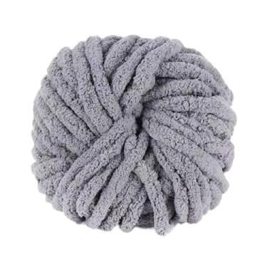 Imagem de oshhni Fio grosso e volumoso de 2 cm para enchimento, ideal para tricô manual, almofadas, suéteres, mantas e crochê, Cinza