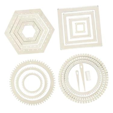 Imagem de UGPLM Conjunto de 14 peças de teares de madeira para tricô, ferramentas criativas para iniciantes em artesanato e tapeçaria. Ideal para entusiastas de