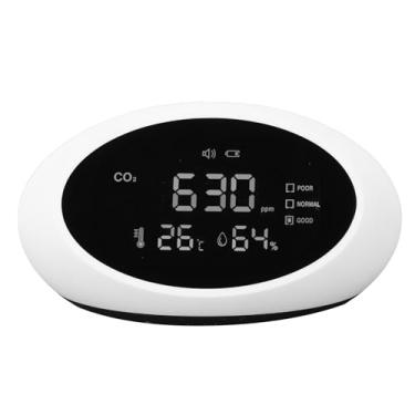 Imagem de Jopwkuin Medidor Portátil de CO2 de Alta Precisão Monitoramento Em Tempo Real para Ambientes Internos, Escritórios Domésticos, Salas de Aula, Detector de Dióxido de Carbono Recarregável para 3800mAh