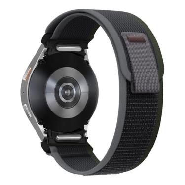 Imagem de FZXCG Para samsung galaxy watch 7 6 5 4 44mm 40mm/fe/5 pro 45mm pulseira de nylon correa watch6 clássico 47mm 43mm cinta(Black green,Watch7 40mm)