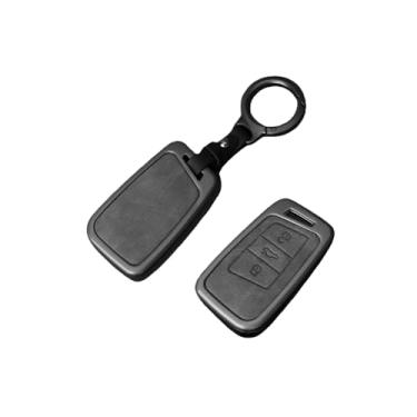 Imagem de Capa de couro para chave de carro, suporte compatível com skoda kodiaq, controle remoto, caixa de metal, acessórios protetor sem chave(Grey set B)