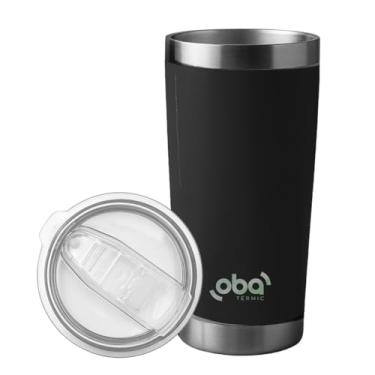 Imagem de Copo Térmico com Tampa e Abridor 591ml (Preto) – Copo Térmico de Aço Inox 18/8 com Isolamento a Vácuo, Tampa Deslizante e Abridor de Garrafas, Mantém Bebidas Quentes e Frias