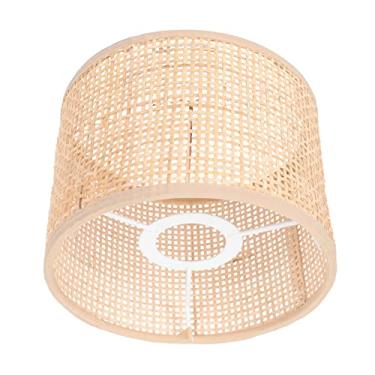 Imagem de Abajur de rattan abajur para abajures de mesa luz pendente de vidro abajur de vidro para varanda capas de lanterna capa de abajur de cabeceira acessório de abajur tecido à mão grade de abajur (Color