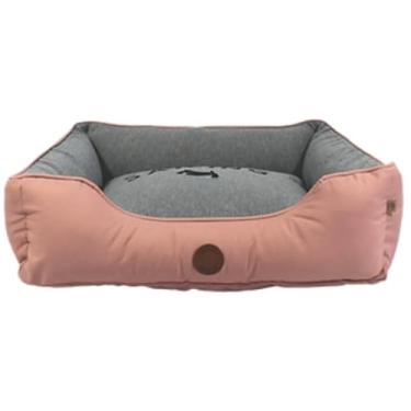 Imagem de Cama grande 71x56 com ziper para cachorro de grande porte cachorros cães e gatos(Moletom rose)