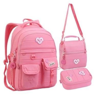 Imagem de Kit Mochila Lancheira Estojo Juvenil Feminina Candy-Feminino