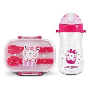 Imagem de Kit Pote Marmita 400ml e Garrafa 460ml Infantil conjunto volta as aula