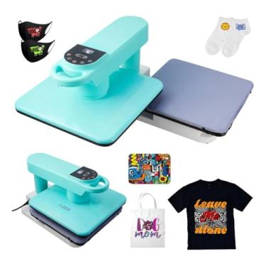 Imagem de Maquina De Estampar Camisa 3838 Automático Prensa Termica Azul Único