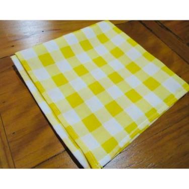 Imagem de Um conjunto de 6 guardanapos xadrez é perfeito para arrumar a mesa(amarelo xadrez,6)