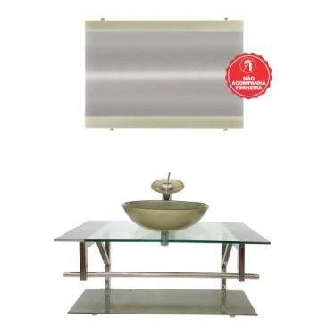 Imagem de Gabinete de Vidro 90cm para Banheiro Itália - EKASA, Champanhe