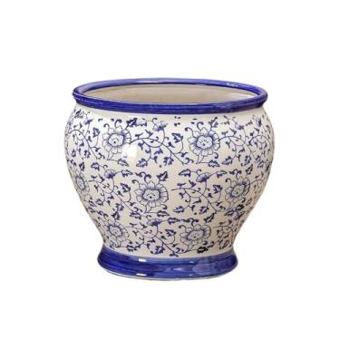 Imagem de KEG801302 Vaso de cerâmica grande doméstico para decoração de piso de porcelana azul e branca para uso interno e externo