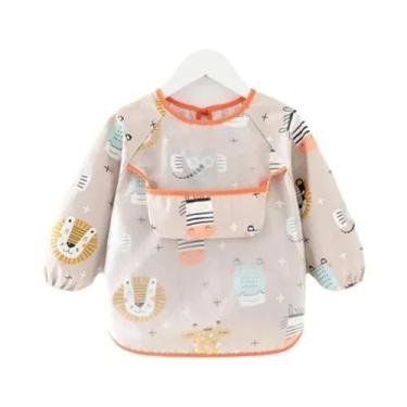 Imagem de Babadores Impermeáveis De Manga Longa Para Bebês Recém-Nascidos, Roupa