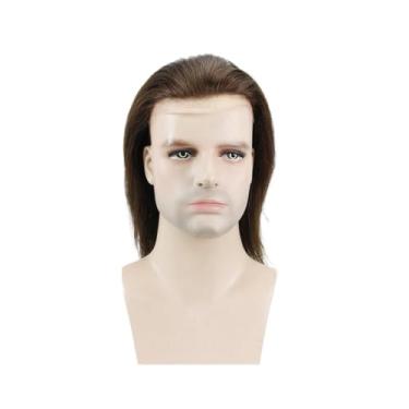 Imagem de Aplique de testa Peruca de cabelo humano reto para homens, peruca mono renda pu, peça substituição 12 polegadas(3#)