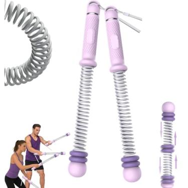 Imagem de 2 cordas de batalha pesadas sem corda para academia em casa, exercitador de braço resistente para treinamento de força, corda de batalha portátil para exercícios avançados e construção muscular