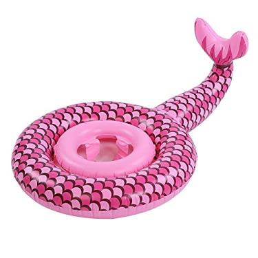 Imagem de Anel de natação para bebês e crianças, boia inflável para crianças, assento de água para piscina, boca de ar dupla anti-vazamento, material seguro de PVC ecológico para bebês (anel de natação sereia)
