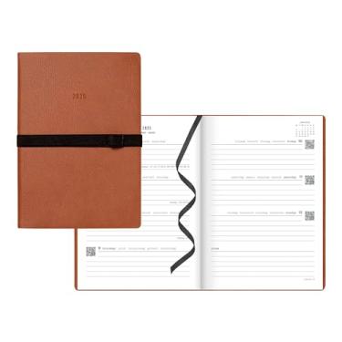 Imagem de Letts of London® Agenda semanal/mensal Oslo 2025, 12 meses, janeiro a dezembro, encadernação costurada, tamanho A5, 21 x 14,9 cm, multilíngue, bronze (C082334-25)