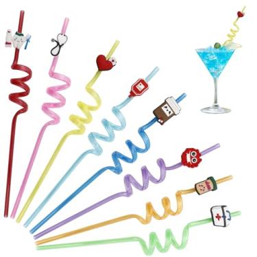 Imagem de 8 peças de canudos reutilizáveis para festas, lembrancinhas de festa de aventura de saúde, canudos reutilizáveis para decorações de festa de aniversário, suprimentos de festa festiva, presentes