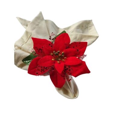 Imagem de Porta Guardanapo Decoração Natal Bico Papagaio Vermelho 04Un