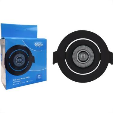 Imagem de Spot Com Lampada Dicroica Led Elgin 5W. Redondo Ip20 Mr16 Movel Preto 