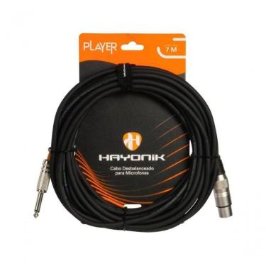 Imagem de Cabo Para Microfone Player Xlr(f) X P10 7m Preto Hayonik