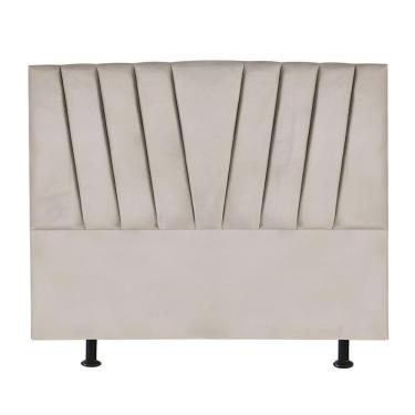 Imagem de Cabeceira King Cama Box Estofada 195 Cm Antonella Veludo bege