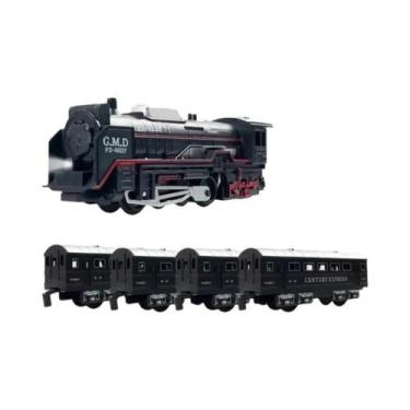 Imagem de Trem De Brinquedo a Vapor Com Bateria Para Crianças, Locomotiva Ferrov