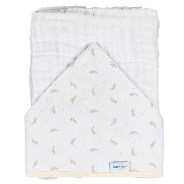 Imagem de Toalha Soft 80 cm x 90 cm com Capuz Baby Joy Fábula, Folhas