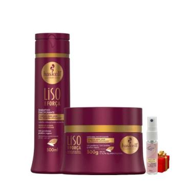 Imagem de Kit Haskell LIso com Força Shampoo 300ML + 1 Mascara 300ML + Presente 