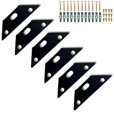 Imagem de Seis Suportes Mão Francesa Design Moderno Trapézio Embutido Para Prate