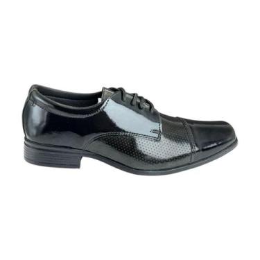 Imagem de Sapato Social Adulto Maschili Verniz Cadarço, Preto, 39