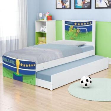 Imagem de Bi Cama Infantil Solteiro 195cm X 96cm Kmteb Futebol