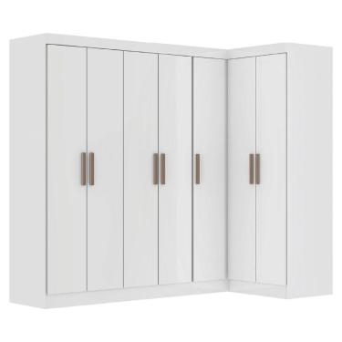 Imagem de Guarda Roupas Modulado De Canto Madrid Com 7 Portas Branco Maxel Branco