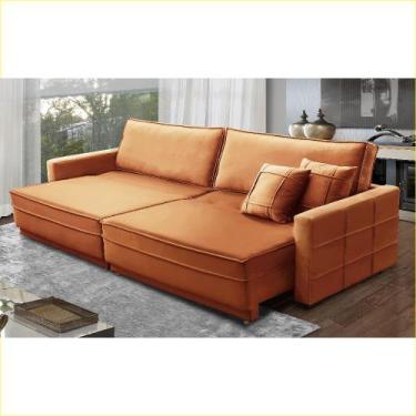 Imagem de Sofá Cama Retrátil e Reclinável 2,30m com Molas Karina Veludo Rover & 