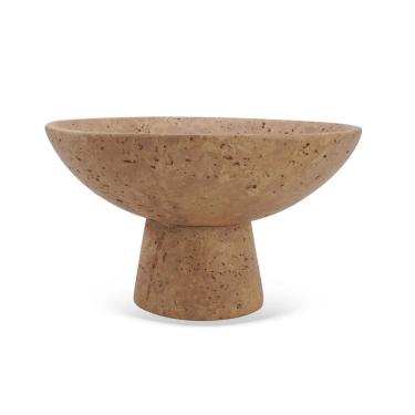 Imagem de Centro de Mesa Decorativo em Cimento Estilo Travertino Bege 17cm KU0098 BTC